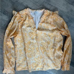 J. Crew Yellow Patterned Blouse